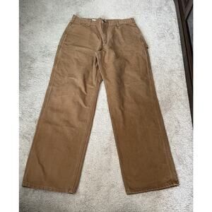Carhartt Men's Carpenter Pants 36x34 Tan Dungaree Fit, 100% Cotton